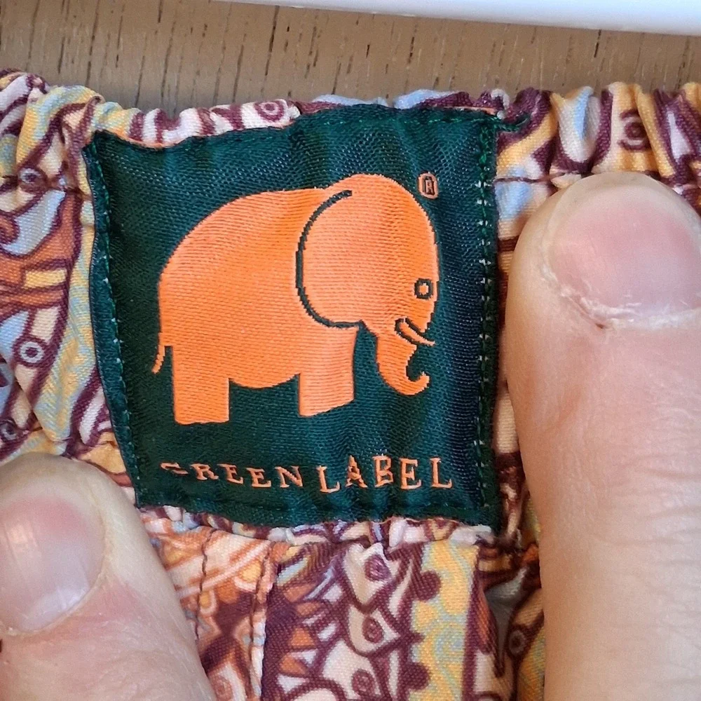 Trendsplant Green Label Shorts Large Ocean Paisley Print Cut‎ Liner Seaqual Yarn